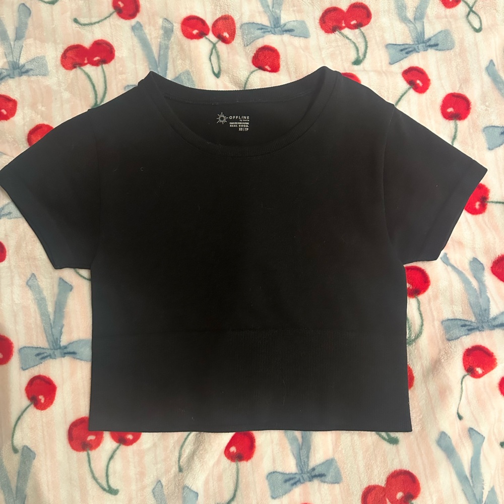 Aerie Black Crop Top